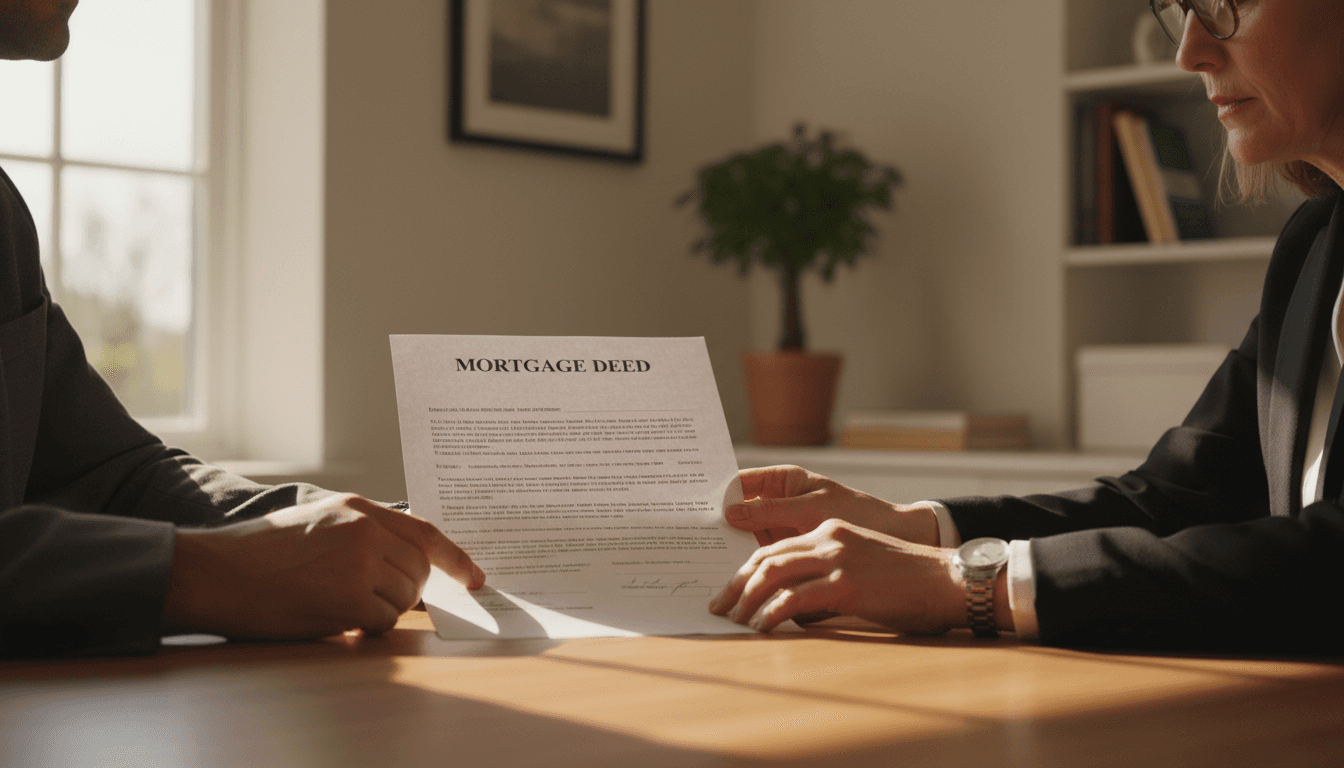 Professional reviewing mortgage loan documents